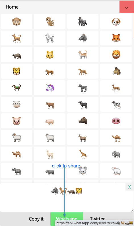 How to Share 🐺 Animal and 🌻 Nature Symbols on Whatsapp?