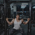 A man doing squats