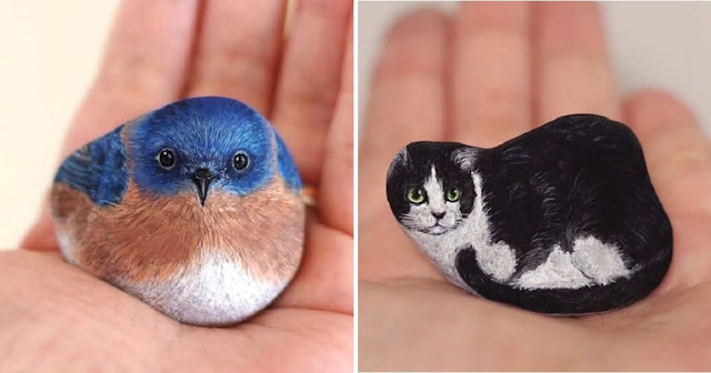 Artista japonesa convierte piedras en pequeños animales adorables