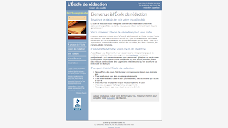 La page d'accueil de l'Ecole de rédaction