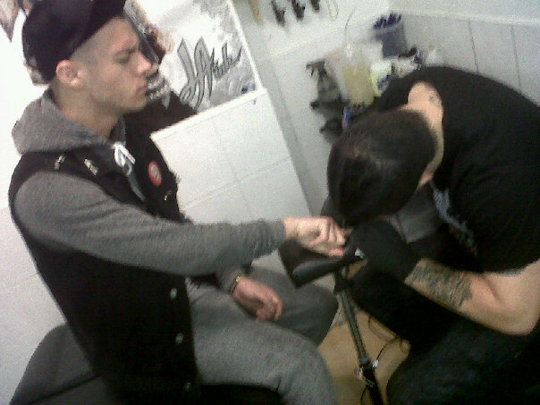 me getting my tattoo done "the pain"
