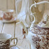 Soft Brown & White Transferware