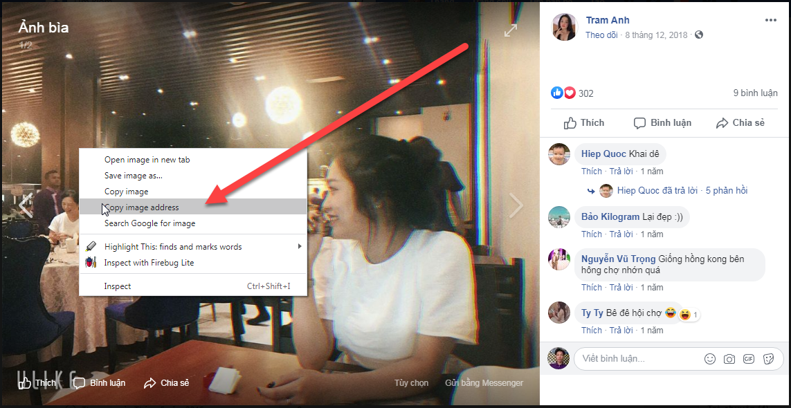 cách lấy link ảnh trên facebook