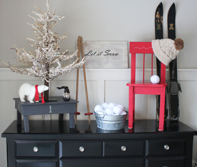 A Winter Vignette and a Simple Makeover Project From Itsy Bits And Pieces Blog