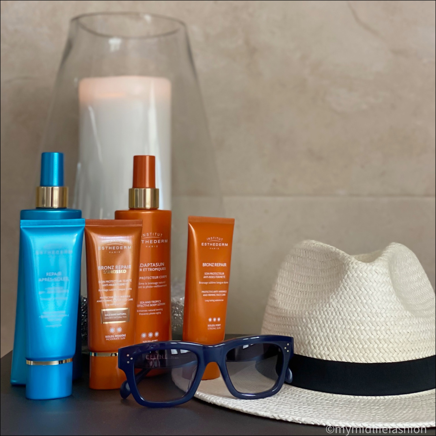 my midlife fashion, institut esthederm, institut esthederm after sun face cream cream, institut esthederm tan prolonging lotion, institut esthederm bronze repair sun kissed, institut esthederm adaptasun sea and tropics protective body lotion, institut esthederm bronze repair