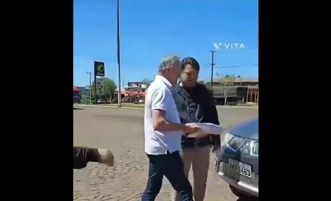 VÍDEO - Confusão: Prefeito de Quedas do Iguaçu é intimado sobre processo de cassação em boteco 