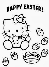 Hello Kitty Easter Coloring Pages For Kids 3