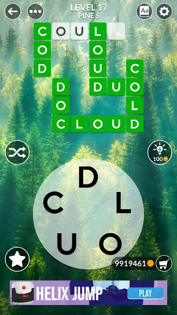 Wordscapes Level 17 answers, cheats, solution for android and ios devices.