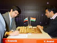 Partida de ajedrez entre Kramnik y Anand que encabezan la lista Elo FIDE de enero de 2008