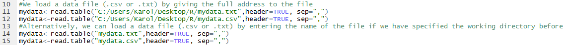 load a .csv or .txt file in R