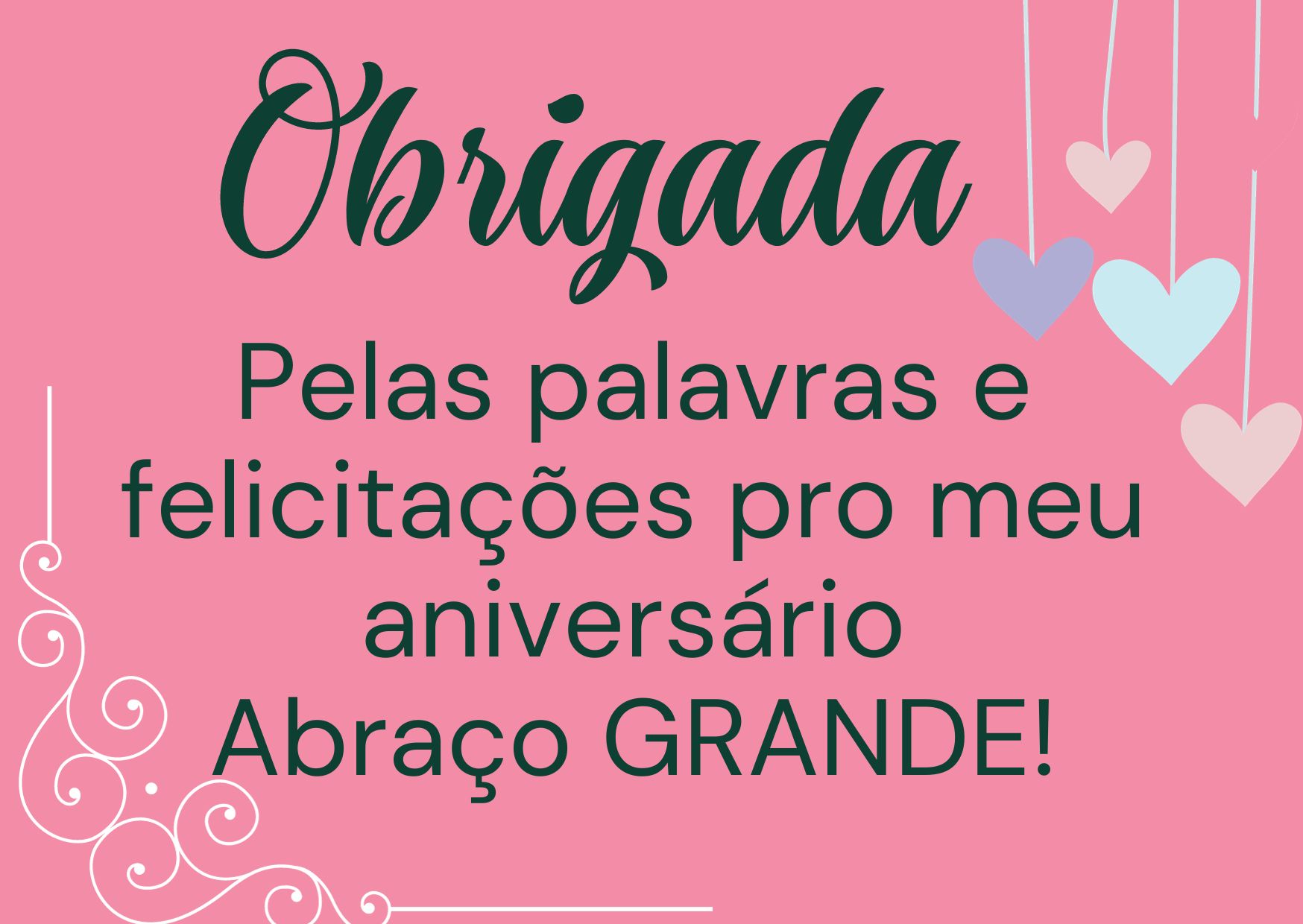 mensagem de agradecimento de aniversário