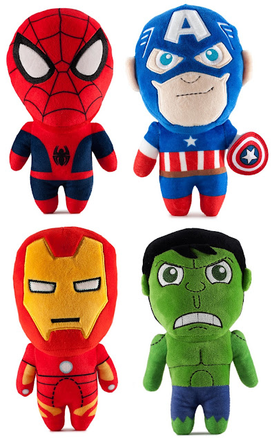 Marvel Phunny Series 1 Plush Figures by Kidrobot - Spider-Man, Captain America, Iron Man & Hulk