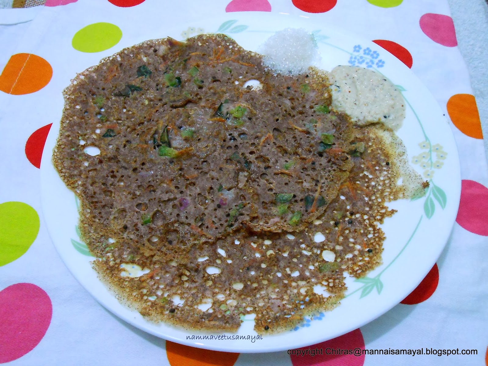 Kaezhvaragu Dosai [ Ragi - Finger millet dosai ]