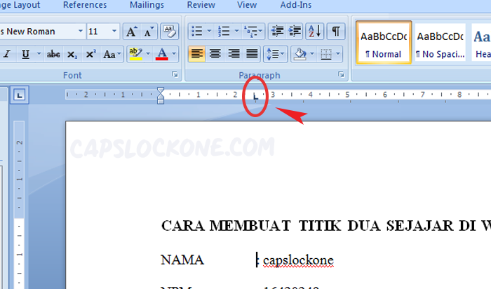 Cara Merapihkan Titik Dua Di Word 2010,2013 Dan 2016