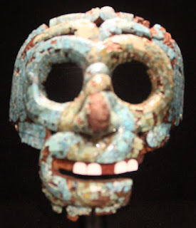 Aztec/Mixtec Turquoise Mosaic Mask of God Quetzalcoatl, c. 15th Century