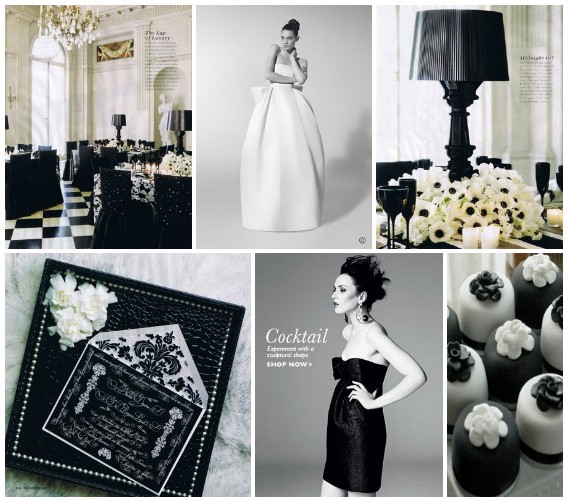 simple black and white wedding. green lack and white wedding