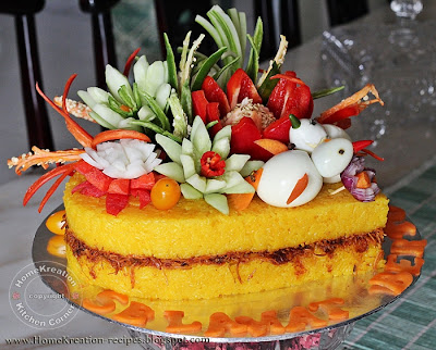 gubahan pulut kuning lapis serunding decorated glutinous rice 2