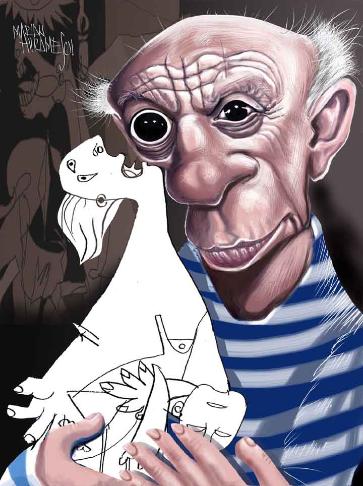 Picasso .. Caricature by Marian Avramescu - Romania