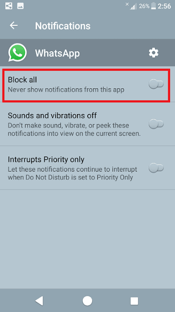 turn off all app notifications android 