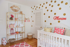 Coral, Gold & White Nursery
