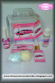 limousine rosa brindes, kit maquiagem limousine rosa, kit fashion limousine rosa, kit beleza limousine rosa, lembrancinha limousine rosa, tema limousine rosa, festa limousine rosa, lembrancinha limousine pink, tema preto e rosa, limousine pink