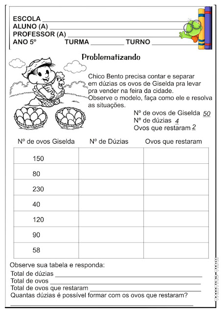 Atividade Matemática Segundo Ciclo Ensino Fundamental