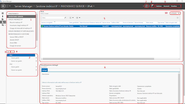 Console Gestione indirizzi IP