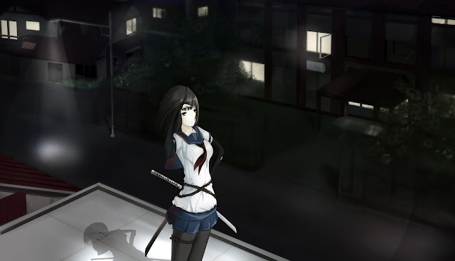   Girl Anime black hair katana kikivi skirt sword weapon HD Wallpaper Backgrounds Image Photo Picture d29. 