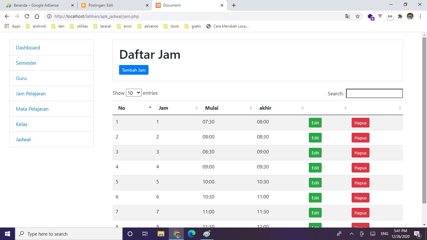 aplikasi jadwal sahretech