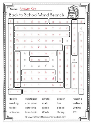 Fern Smith's Classroom Ideas Five Back to School Word Searches for a Whole Week of Fun at TeacherspayTeachers.