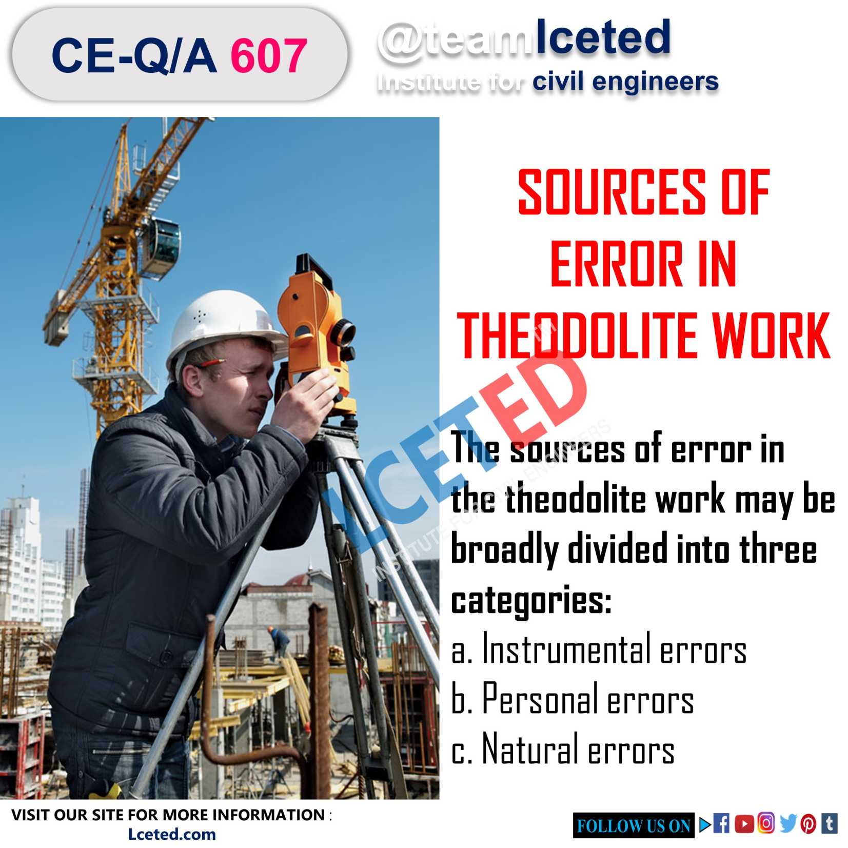 SOURCES OF ERROR IN THEODOLITE WORK