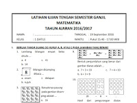 Dok Soal Uts Matematika Kls 1 Mi Semestre 2