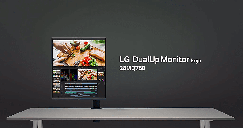 LG DualUp Ergo desktop monitor doubles productivity with its tall aspect ratio!