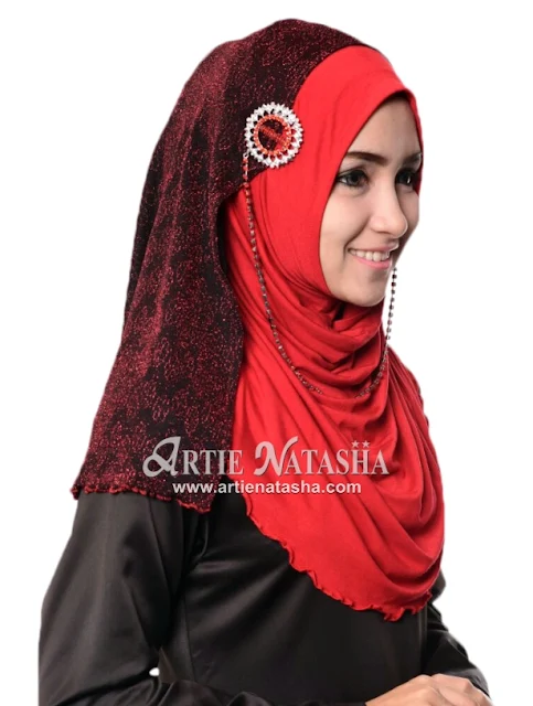 tudung instant Natasha LadyDiyana moss crepe kerongsang