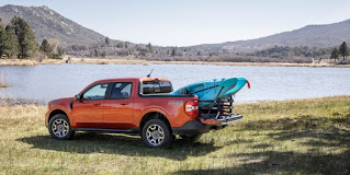 Ford Maverick with kayak