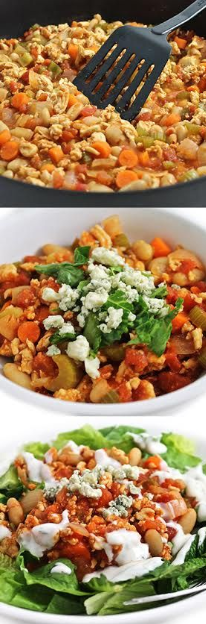 Low Calorie, High Fiber Buffalo Turkey Chili