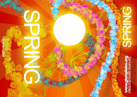 photoshop postcard spring season flyer flowers poster cover page web edit free download