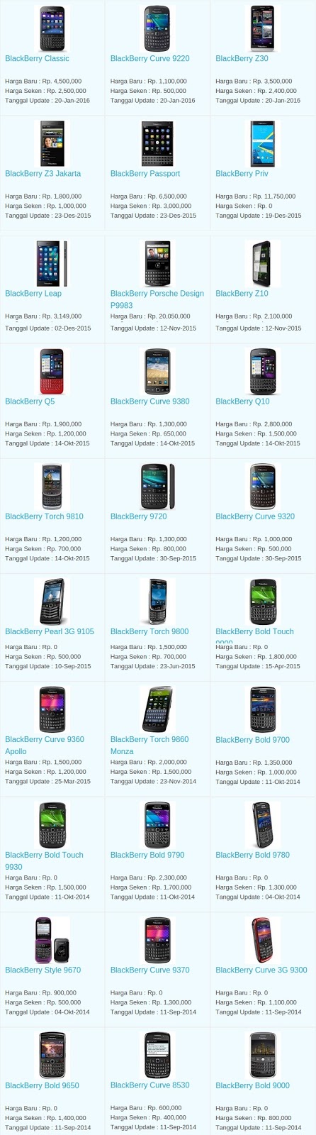 Daftar Harga Terbaru Hp Blackberry Maret 2016