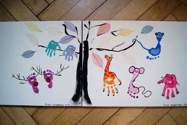 handprint footprint moose owl monkey giraffe mouse elefant