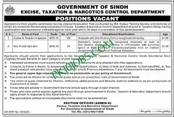 Excise Taxation And Narcotics Control Department 2023 Jobs