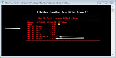 memebuat program nilia mahasiswa dengan bahasa console visual studio