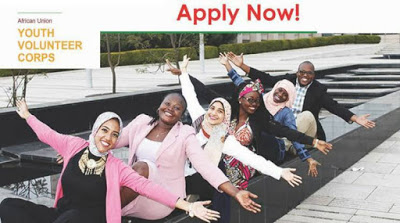 CALL FOR APPLICATIONS: 10th COHORT AFRICAN UNION YOUTH VOLUNTEER CORPS  (AU-YVC) 2019 ( Fully Funded ) 