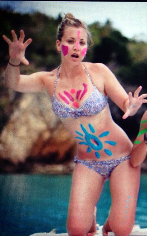 Enjoy the pictures of Kaley Cuoco in a bikini while vacationing in Anguilla