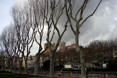 Canal de la Robine depuis la rive droite, Narbonne, 3 février 2008