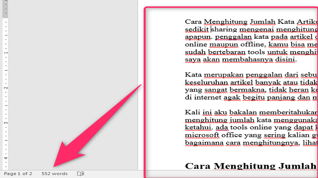 Cara Menghitung Jumlah Kata di Word