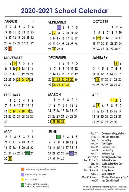 calendar 2021 doe Nyc Doe Calendar 2020 2021 calendar 2021 doe