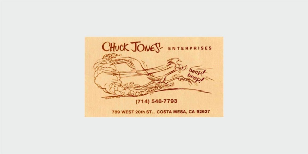 chuck jones warner bros first business card