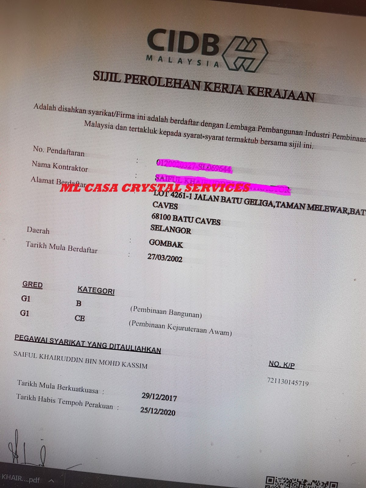 Contoh Surat Perakuan Personel Binaan