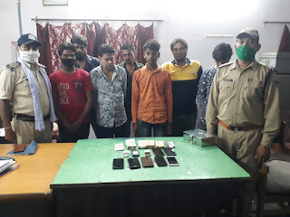 क्राईम ब्रांच एवं गोहलपुर पुलिस का जुआ के फड़ पर छापा, 7 जुआरी गिरफ्तार