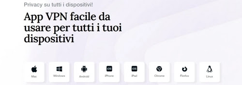 App vpn disponibile per tutti i dispositivi